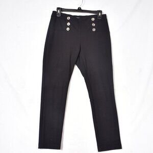 SOHO Apparel Ltd Black Women's Pants Button Accents Size PM